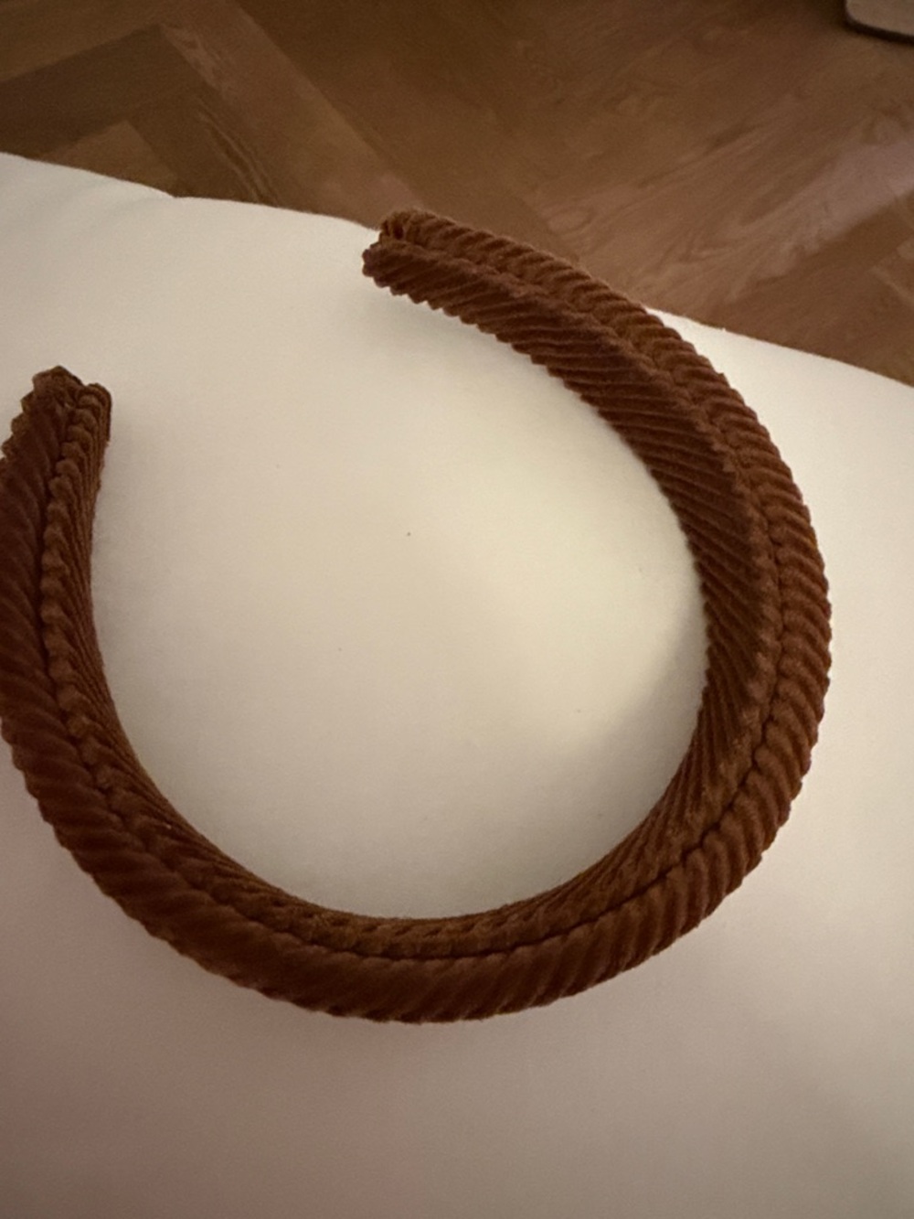 The Bar Corduroy Padded Headband in Brown - Picture 2 of 3